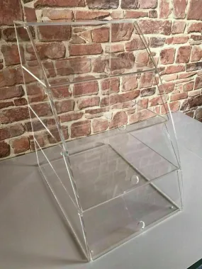 Display Cabinet Curved with 4 Shelves with Individual Hinged Doors