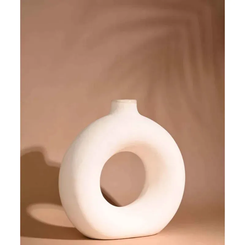 Donut Vase | 12 inches | Black, White
