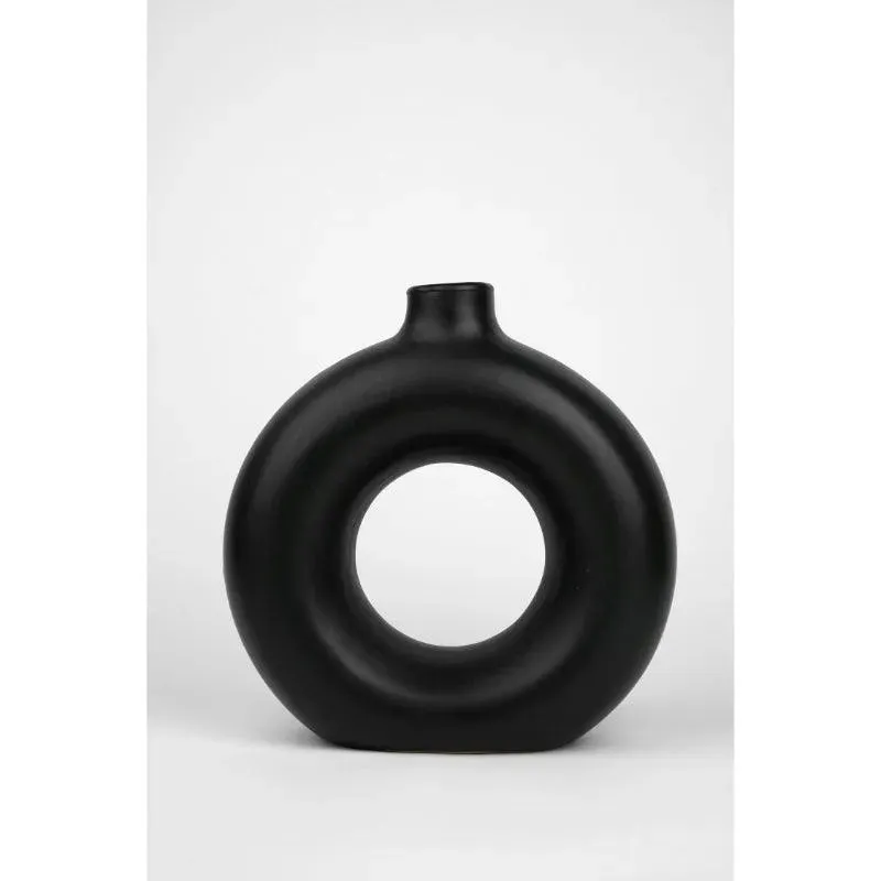 Donut Vase | 12 inches | Black, White