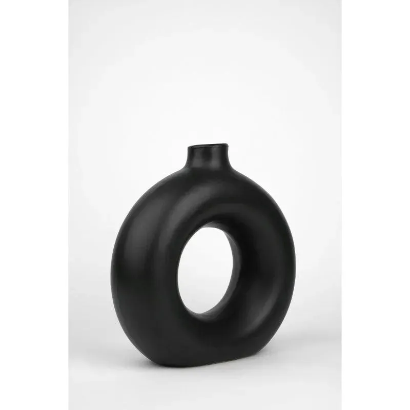 Donut Vase | 12 inches | Black, White