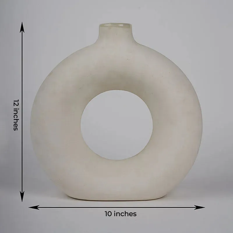 Donut Vase | 12 inches | Black, White