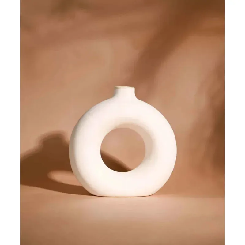 Donut Vase | 12 inches | Black, White