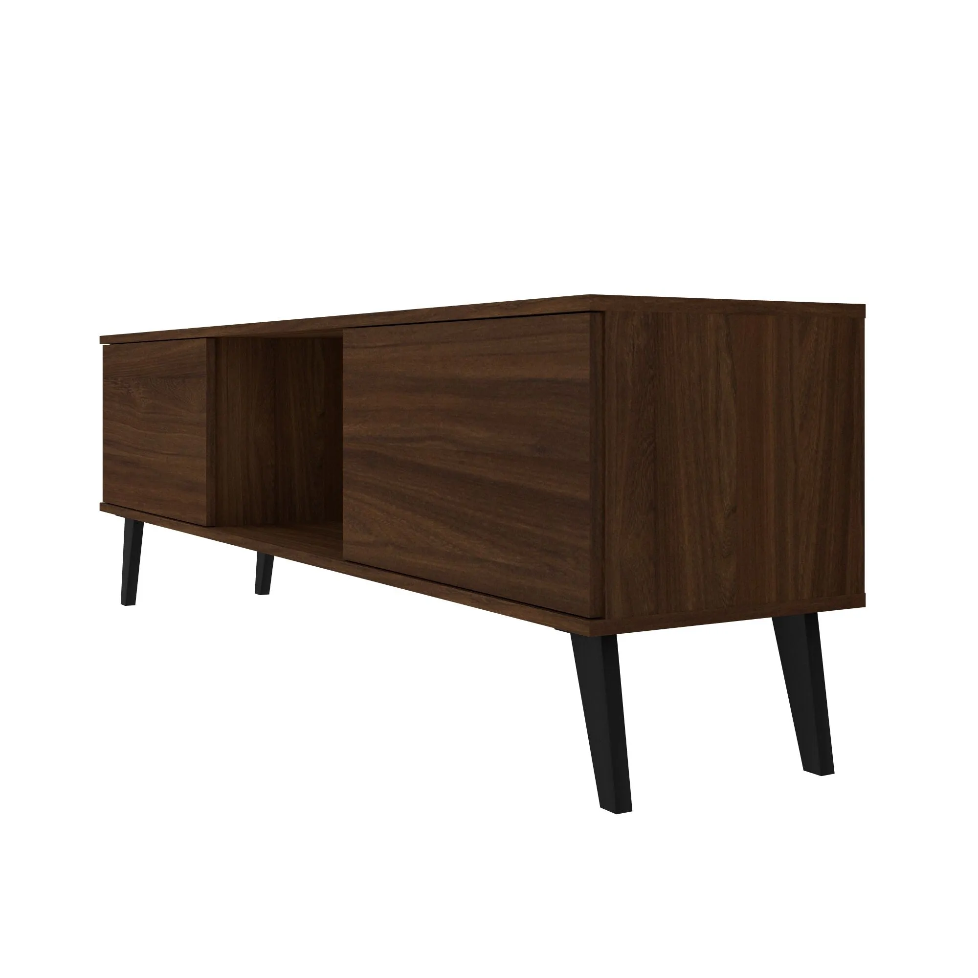 Doyers 62.20 Mid-Century Modern TV Stand in Nut Brown