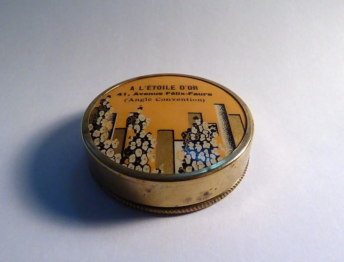 Extremely rare authentic Art Deco compact rare French celluloid compact mirror 1920s