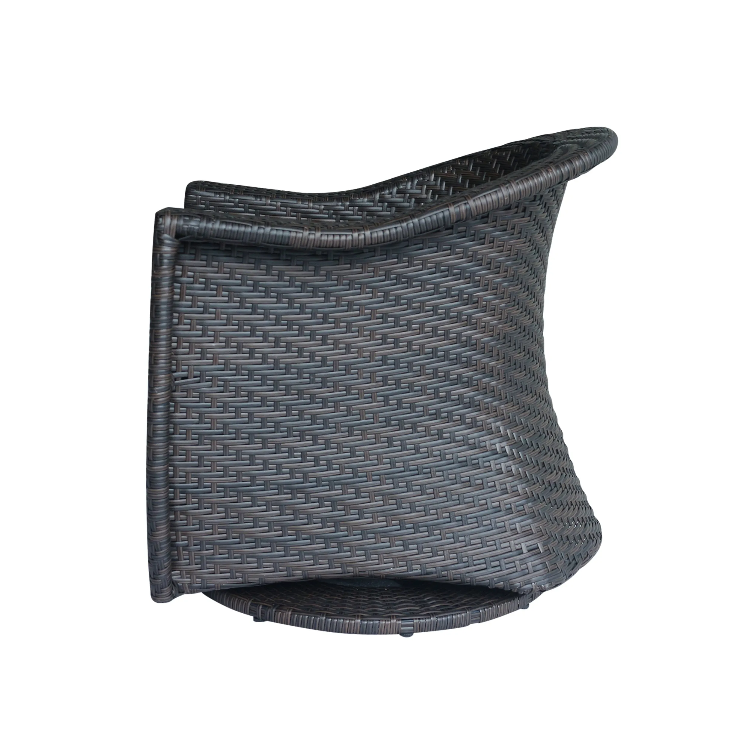 Florence Patio Swivel Chairs, Wicker with Outdoor Cushions, Multi-Brown and Navy Blue