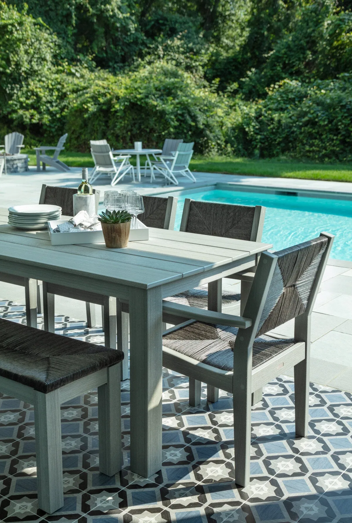 Greenwich 60 in. Woven Dining Bench by Seaside Casual