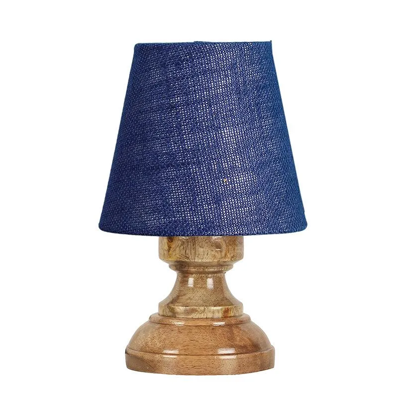 Harolda Table Lamp With Jute Shade - Blue