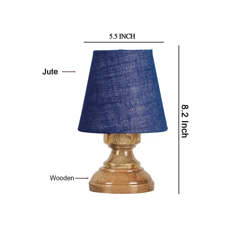 Harolda Table Lamp With Jute Shade - Blue