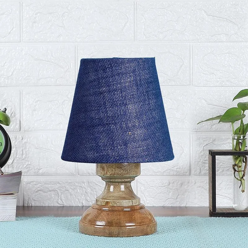 Harolda Table Lamp With Jute Shade - Blue