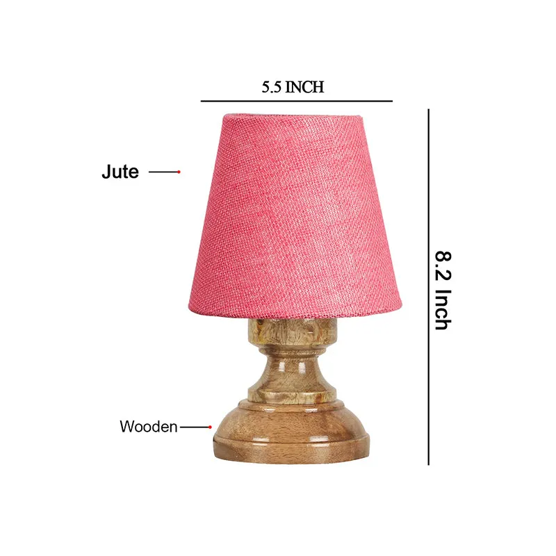 Harolda Table Lamp With Jute Shade - Pink
