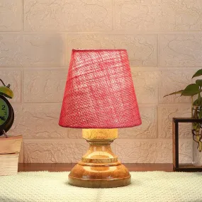 Harolda Table Lamp With Jute Shade - Pink