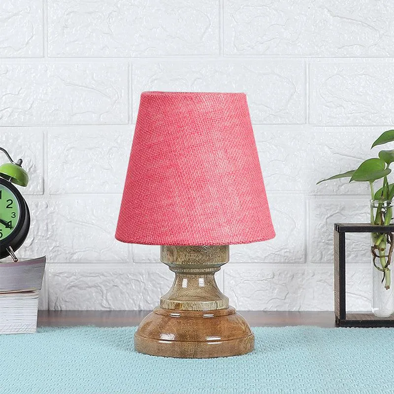 Harolda Table Lamp With Jute Shade - Pink