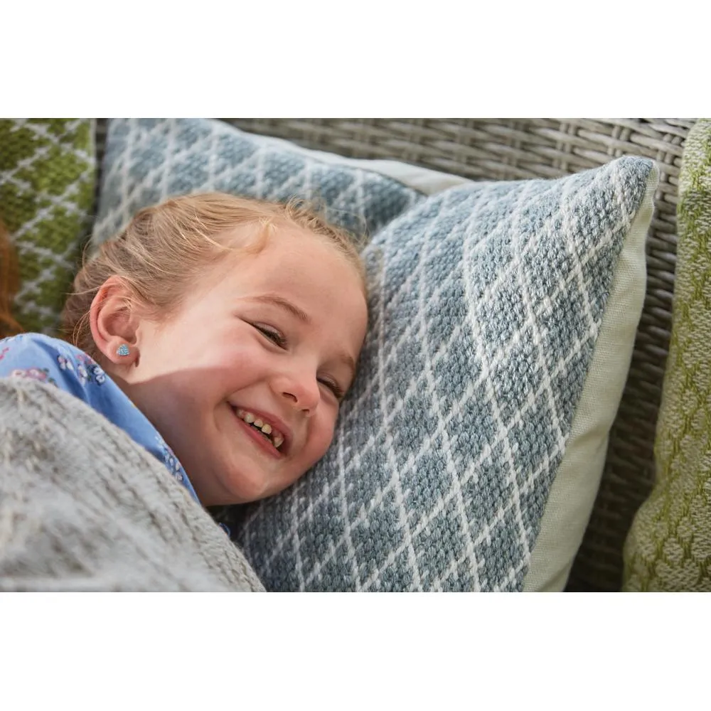 Hug Rug Woven Trellis Cushion Sky Grey