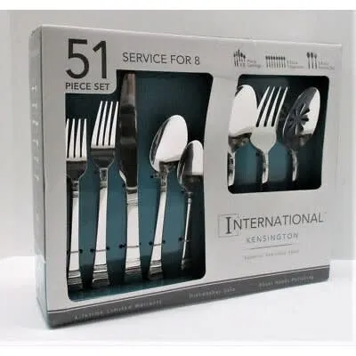 International Silver Kensington - Stainless Steel Flatware Set - Service For 8 - 51-Piece