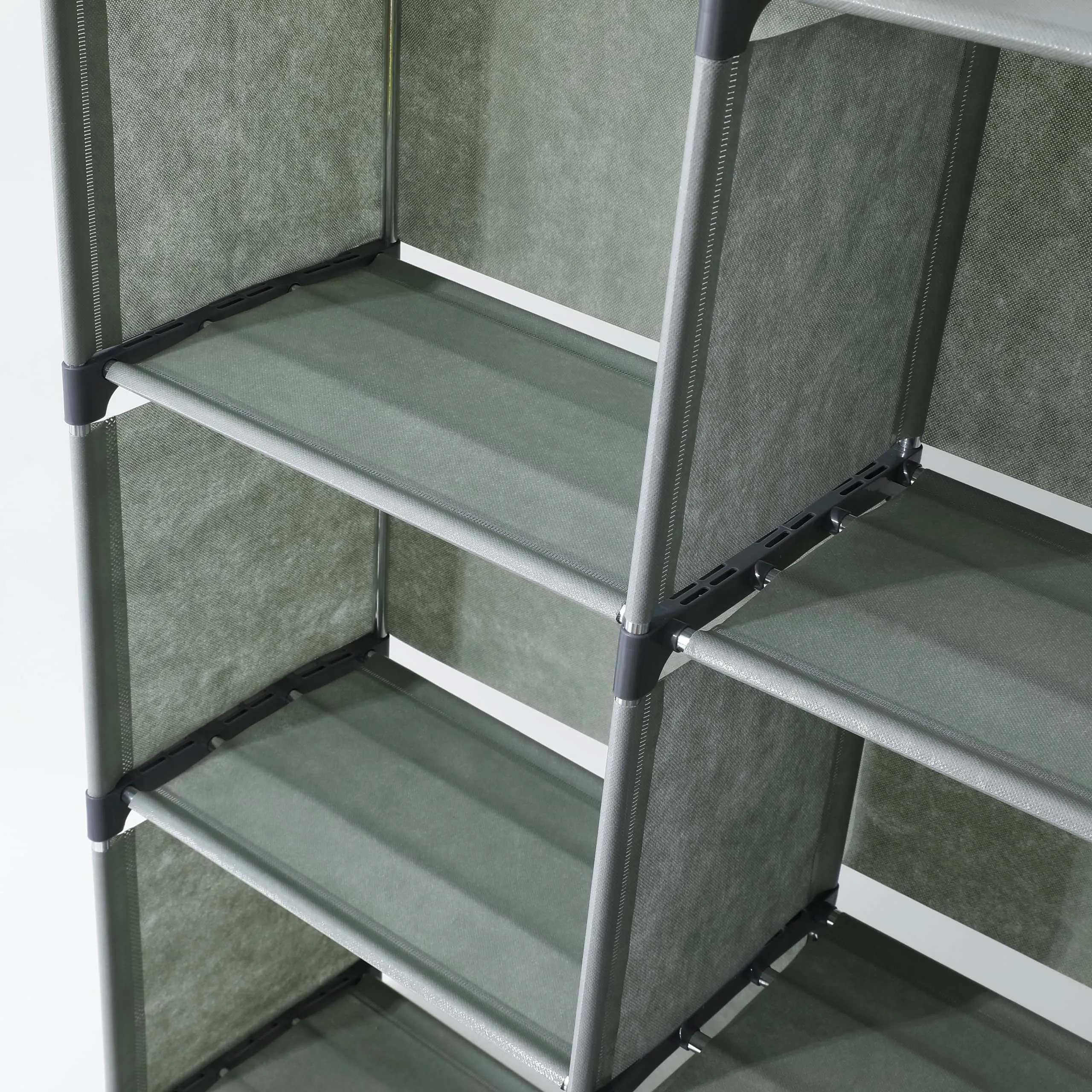 Kuber Industries (Pack of 6) 9 Layer Book Rack | Book Cabinet Shelves for Bedroom Office Living Room | Storage Shelve for Books Storage Organizer | Adjustable Shelf Rack | SJ432G| Grey