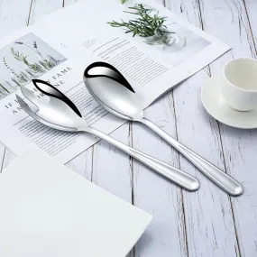 Large Salad Serving Stainless Steel Silverware Set