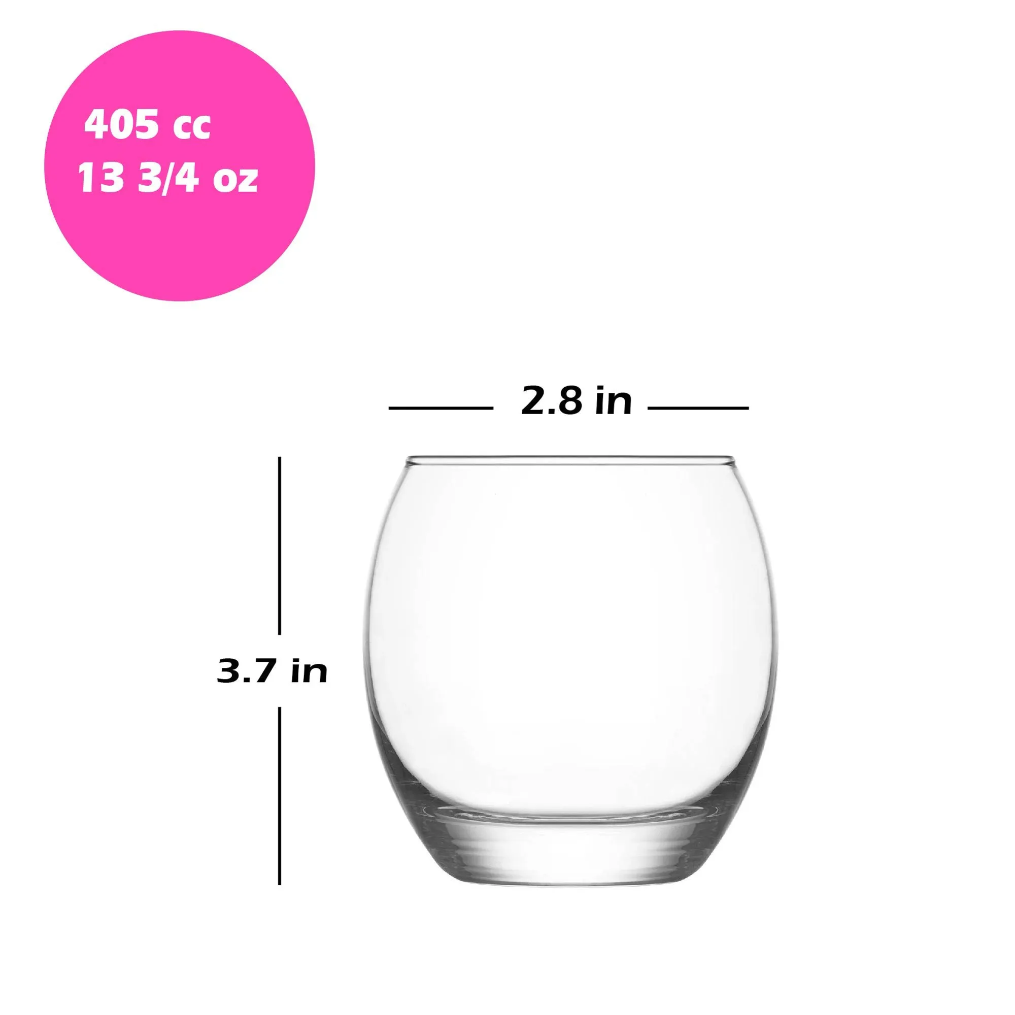 Lav Empire Whiskey Glass Set, 3 Pcs, 13.75 Oz (405 cc)