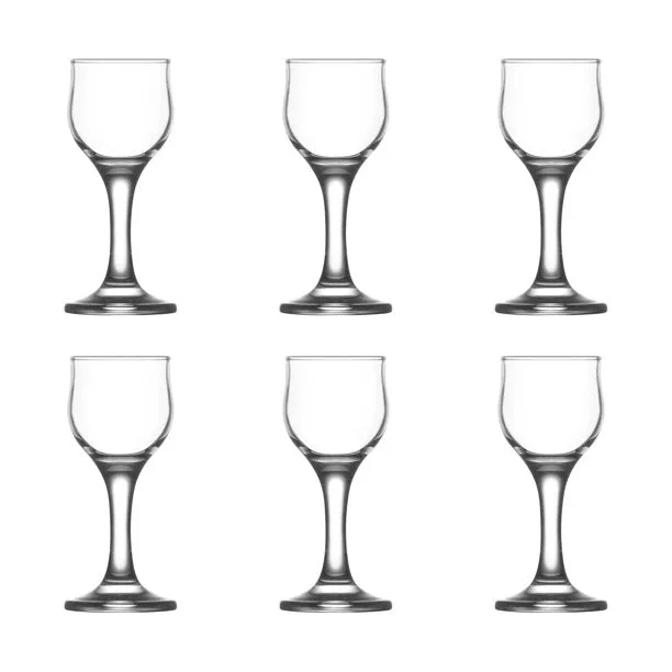 Lav Nevakar Liqueur Glass Set with Stem, 6 Pcs, 1.75 Oz