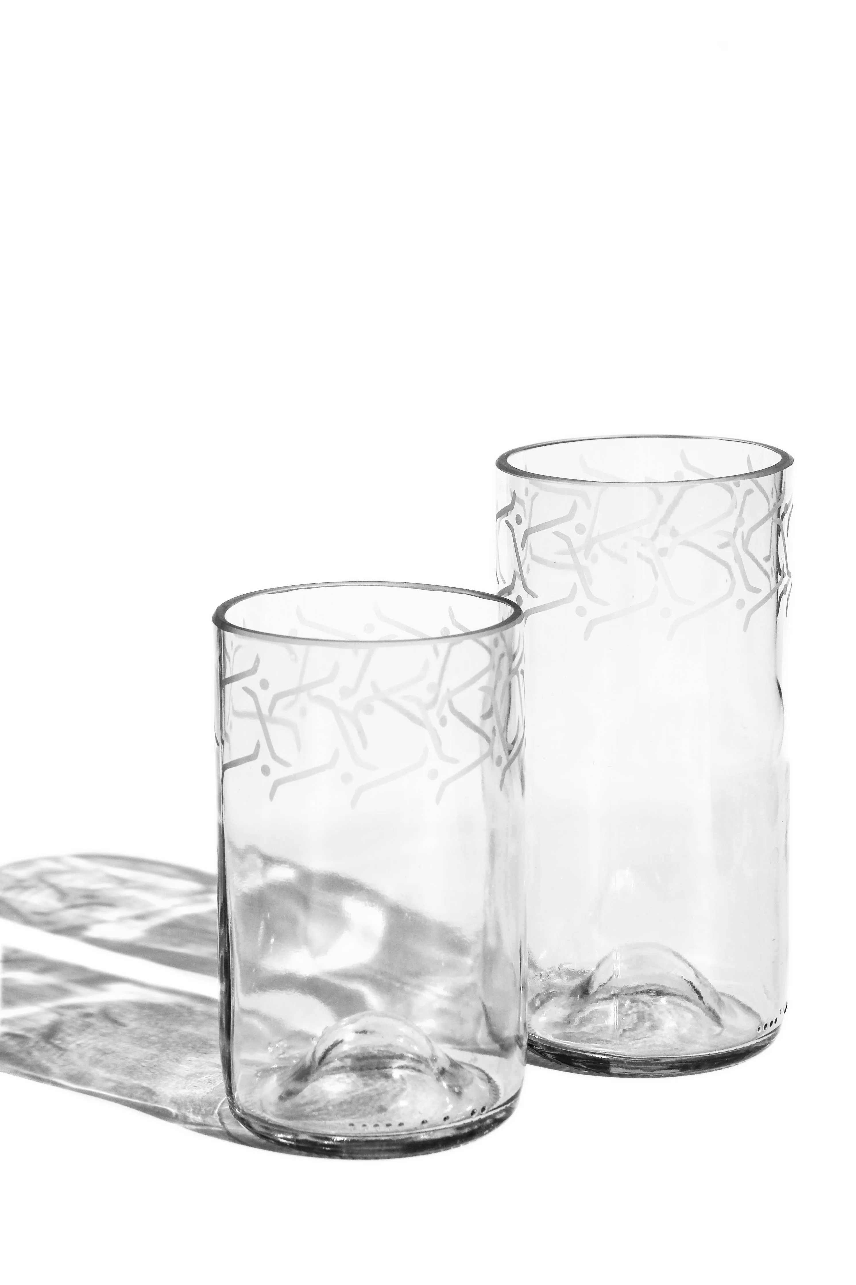Lina Designed Drinking Glasses Upcycled -12 or 16 Oz.