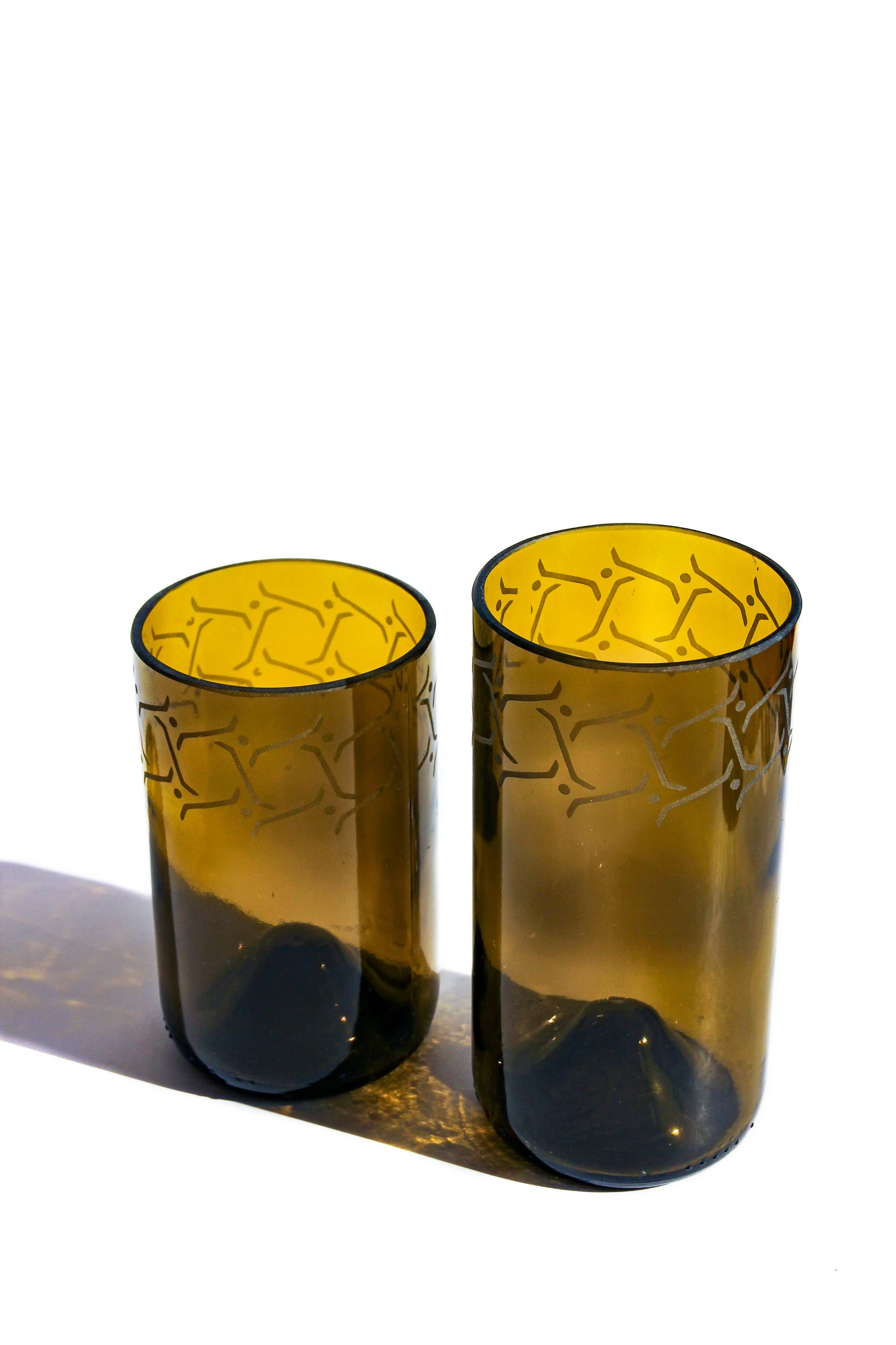 Lina Designed Drinking Glasses Upcycled -12 or 16 Oz.