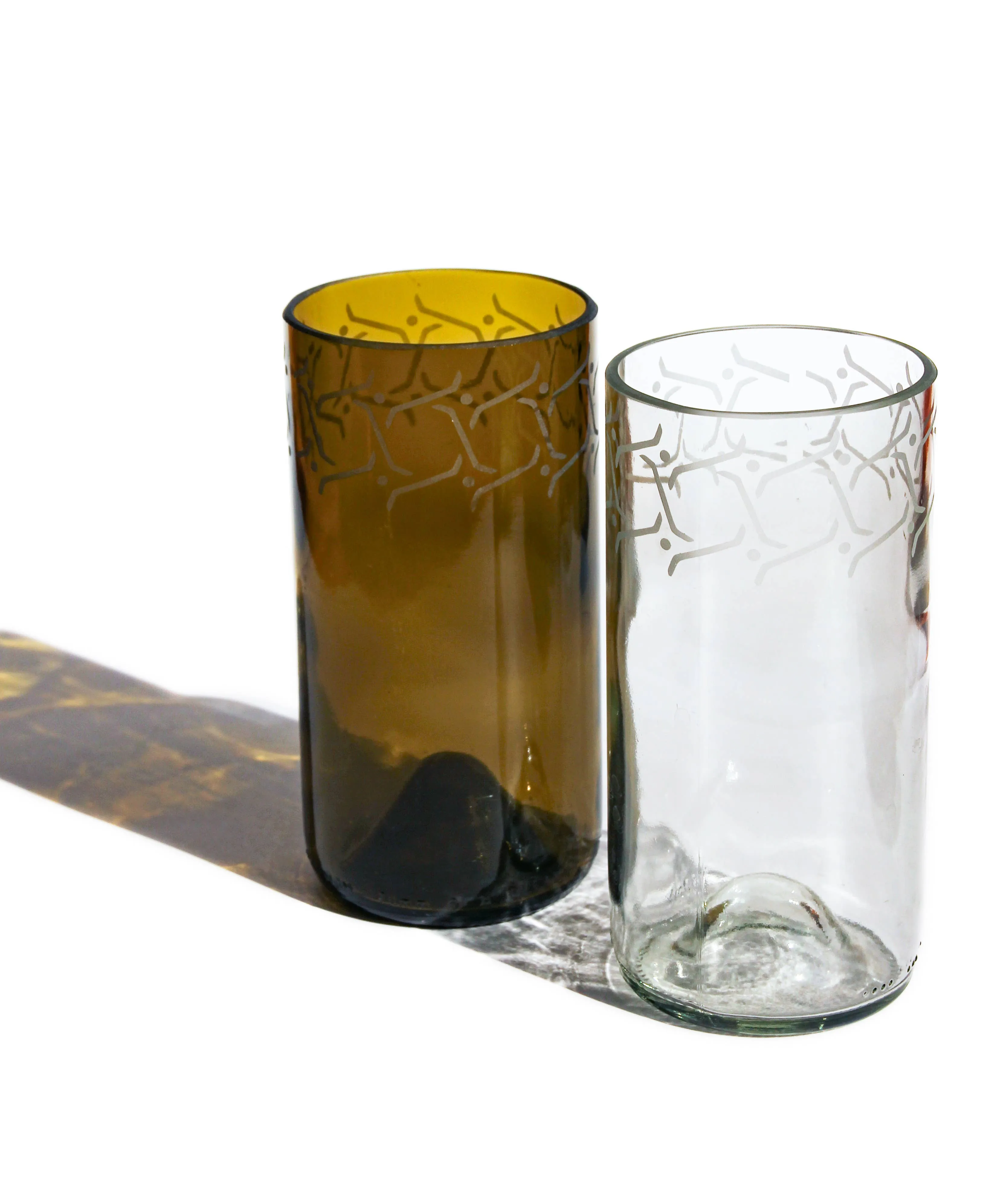 Lina Designed Drinking Glasses Upcycled -12 or 16 Oz.