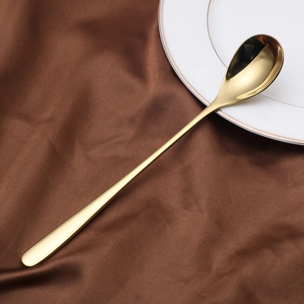 Long-Handled Stainless Steel Serving Spoons