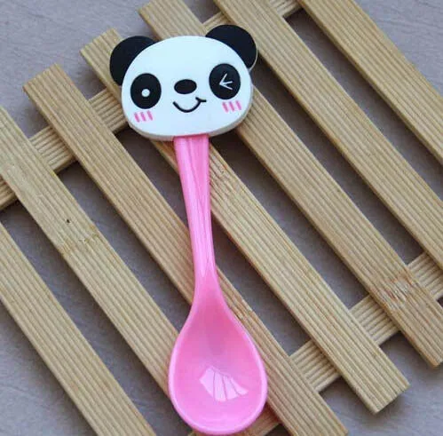 Lovely Cartoon Baby Spoon Kids Tableware Baby Feeding Tools Ice Cream/Coffee Spoon Multicolor 1 Piece