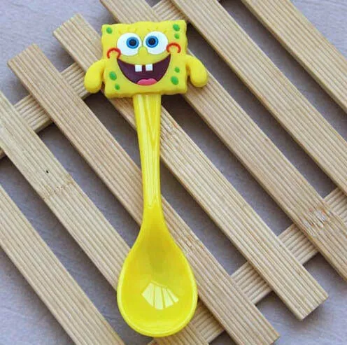 Lovely Cartoon Baby Spoon Kids Tableware Baby Feeding Tools Ice Cream/Coffee Spoon Multicolor 1 Piece