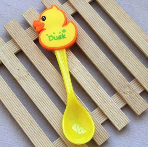 Lovely Cartoon Baby Spoon Kids Tableware Baby Feeding Tools Ice Cream/Coffee Spoon Multicolor 1 Piece