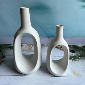 Modern Ceramic Vases Combo  | Set of 2