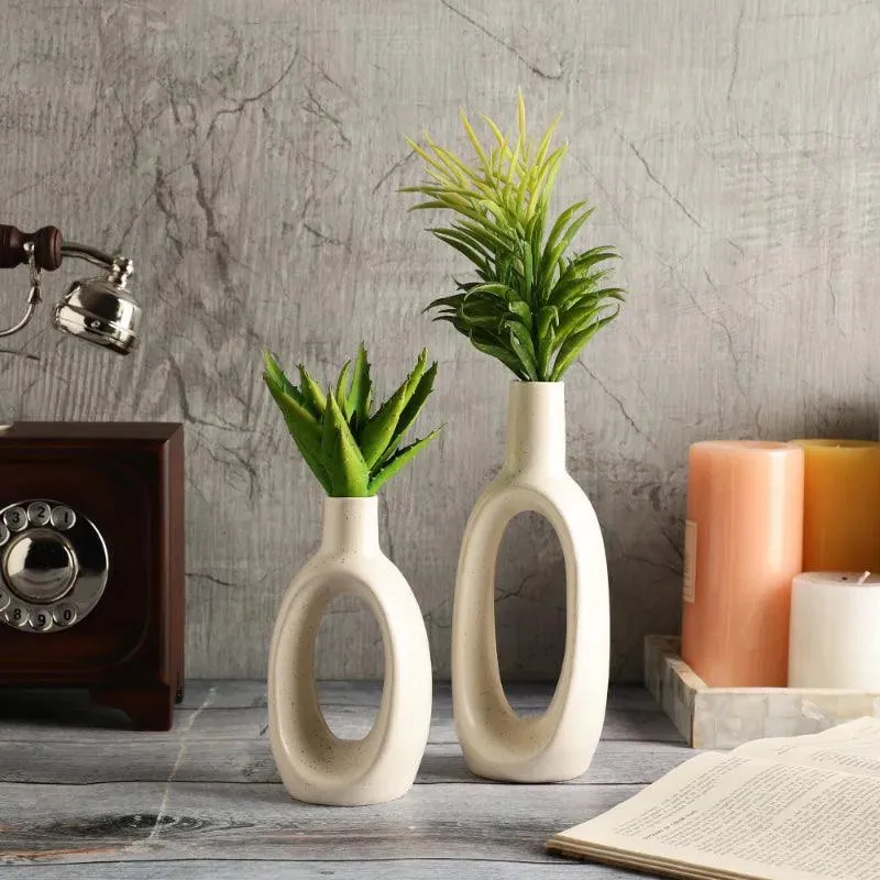 Modern Ceramic Vases Combo  | Set of 2