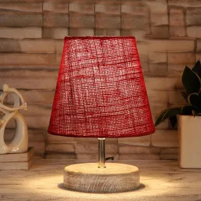 Neso Table Lamp With Jute Shade - Maroon