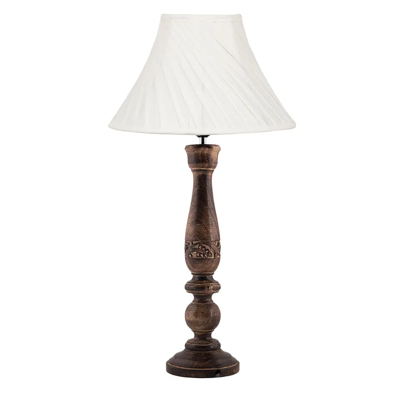 Nihara Bena Wooden Table Lamp - Off White
