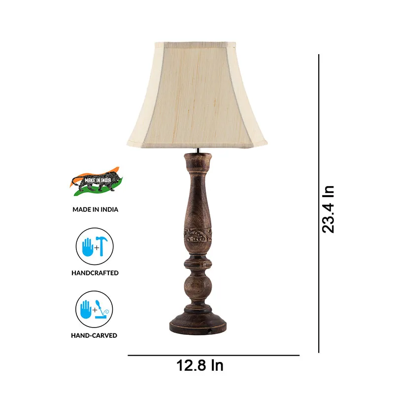 Nihara Nesa Wooden Table Lamp - Off White