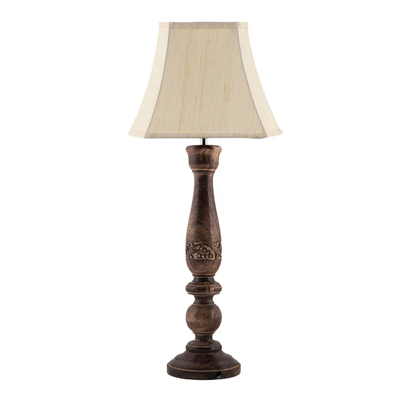 Nihara Nesa Wooden Table Lamp - Off White