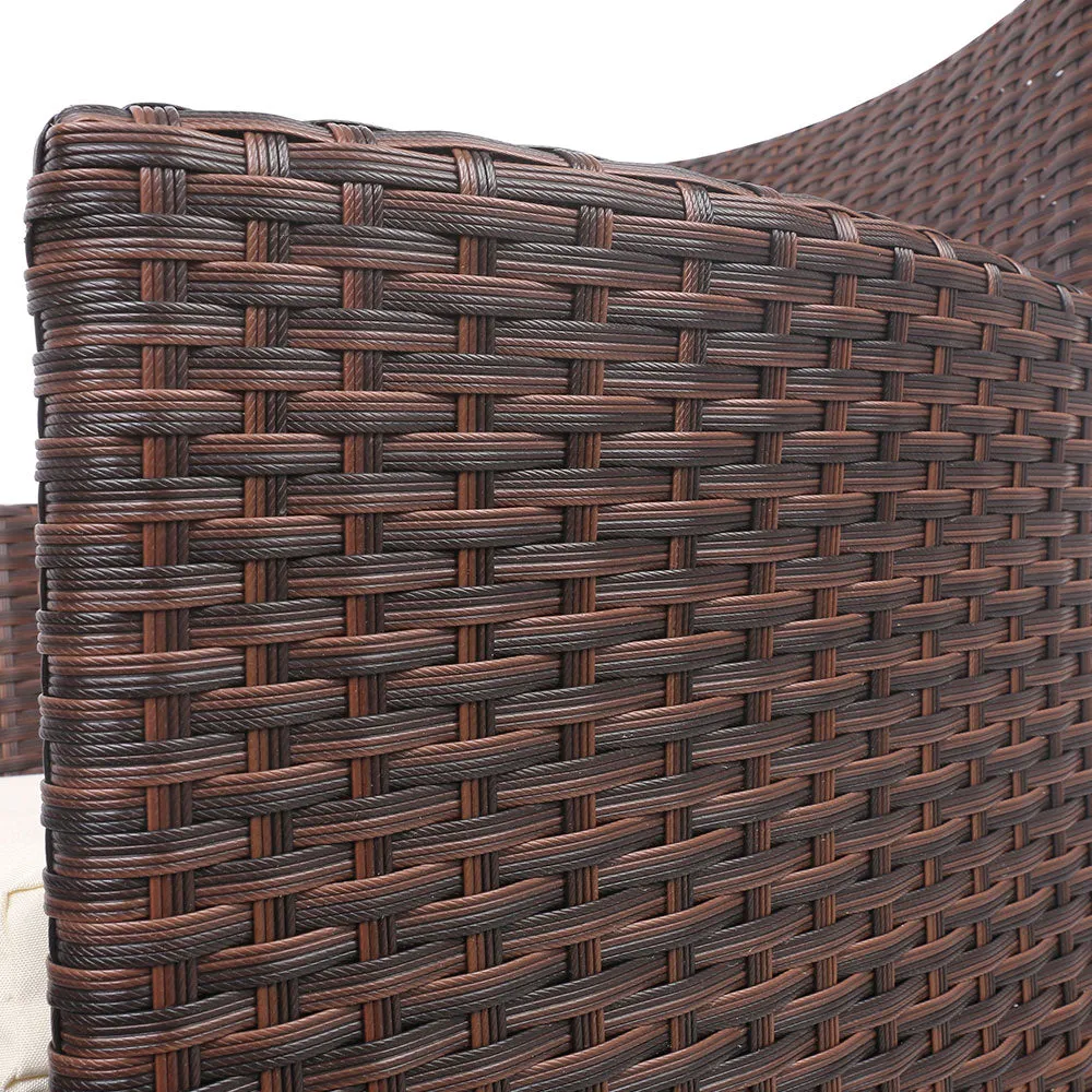 Noah 2-Seater Wicker Furniture 3-Piece Outdoor Setting - Brown