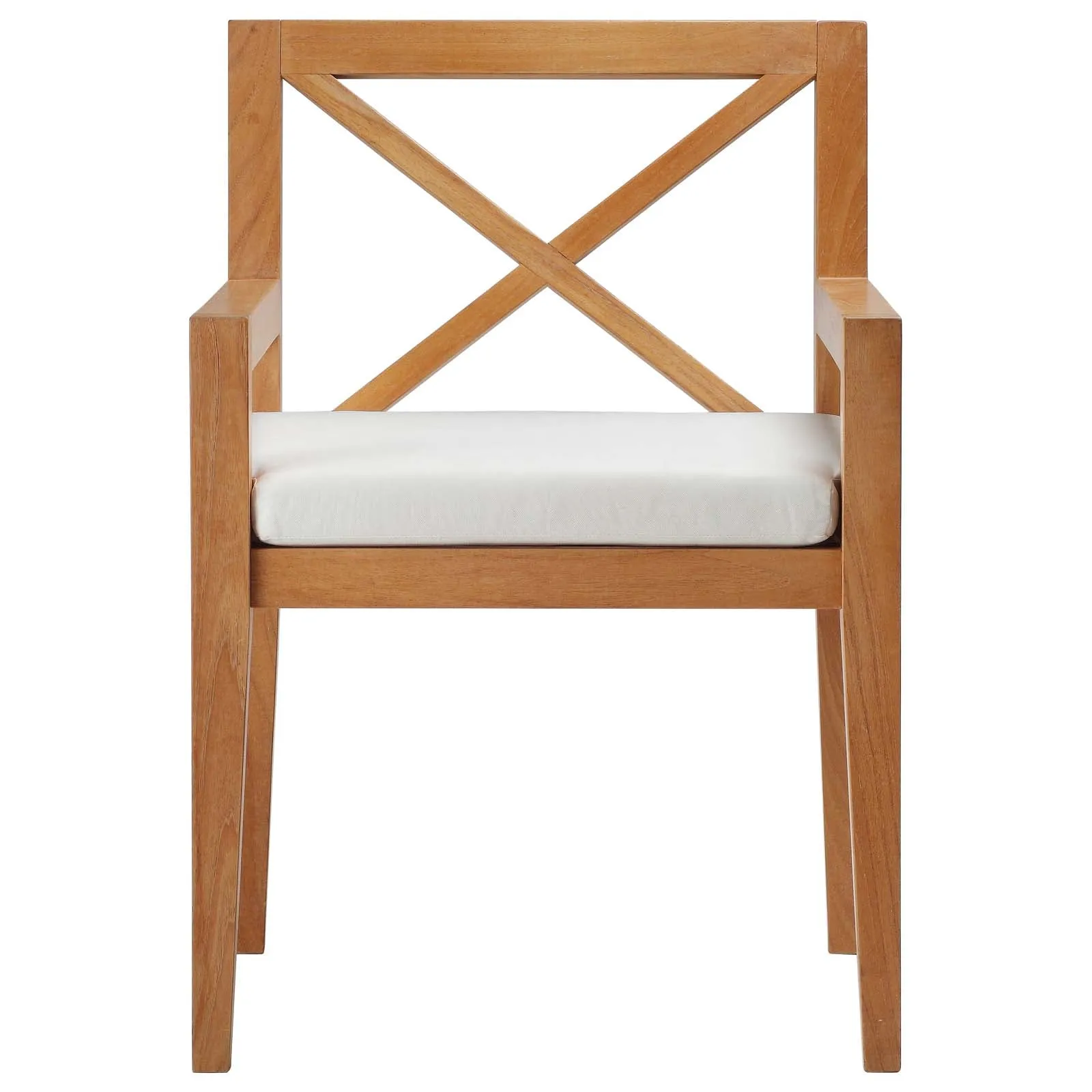 Northlake Outdoor Patio Premium Grade A Teak Wood Dining Armchair Natural White