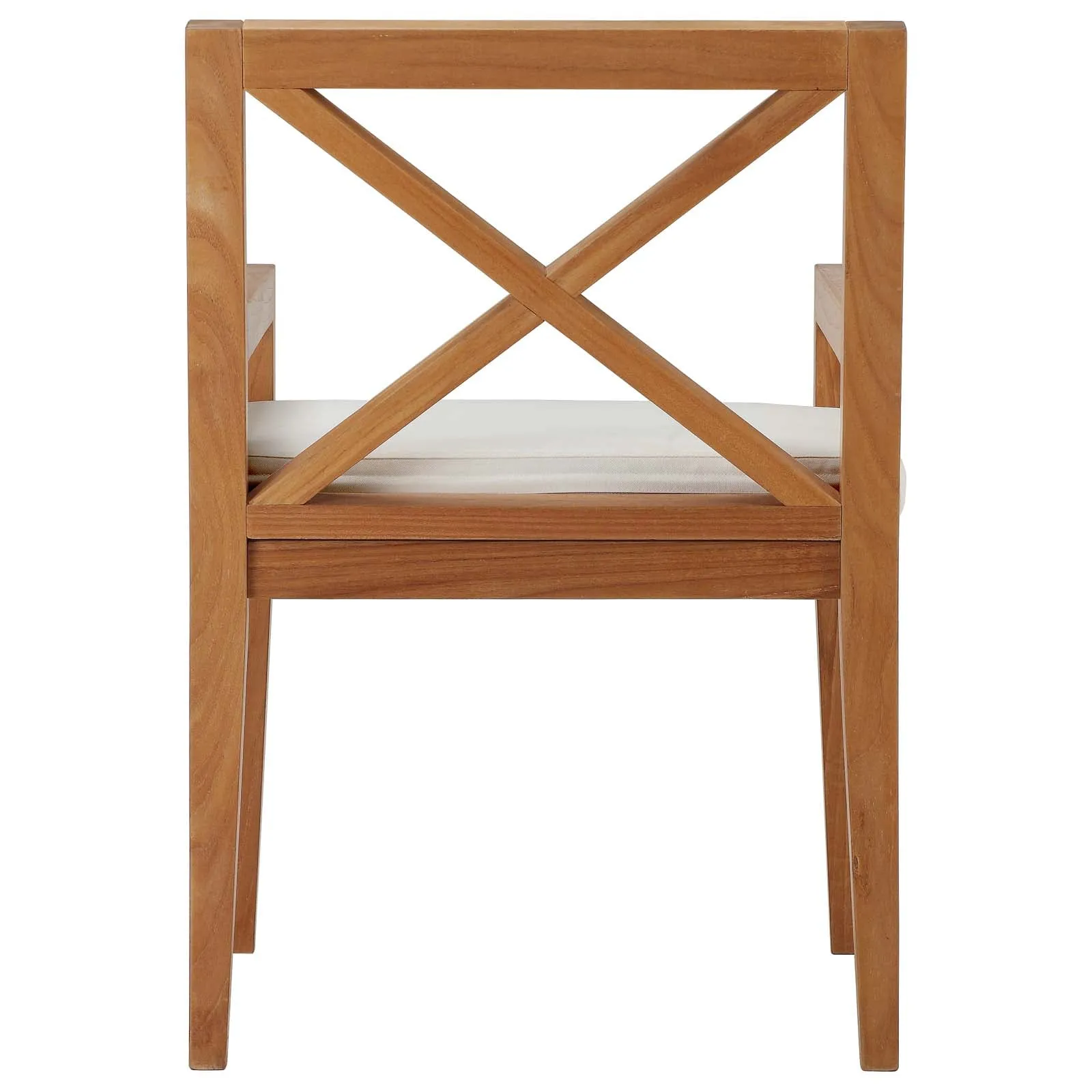 Northlake Outdoor Patio Premium Grade A Teak Wood Dining Armchair Natural White