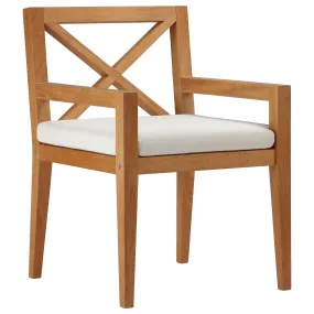 Northlake Outdoor Patio Premium Grade A Teak Wood Dining Armchair Natural White