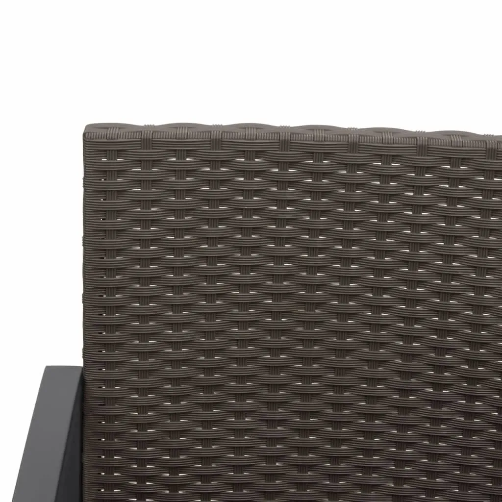 Outdoor Bench 2-Seater Bench with Cushions for Porch Deck PP Rattan