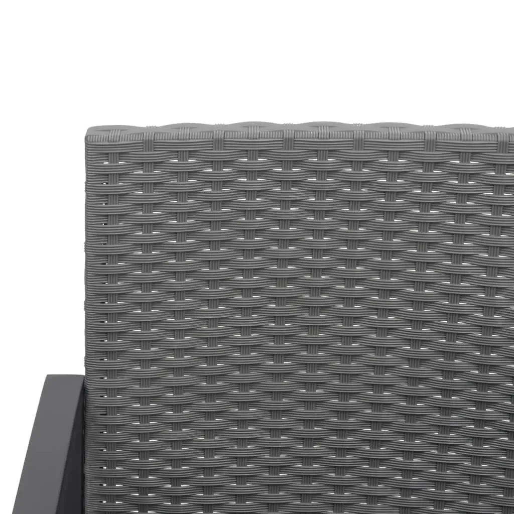 Outdoor Bench 2-Seater Bench with Cushions for Porch Deck PP Rattan