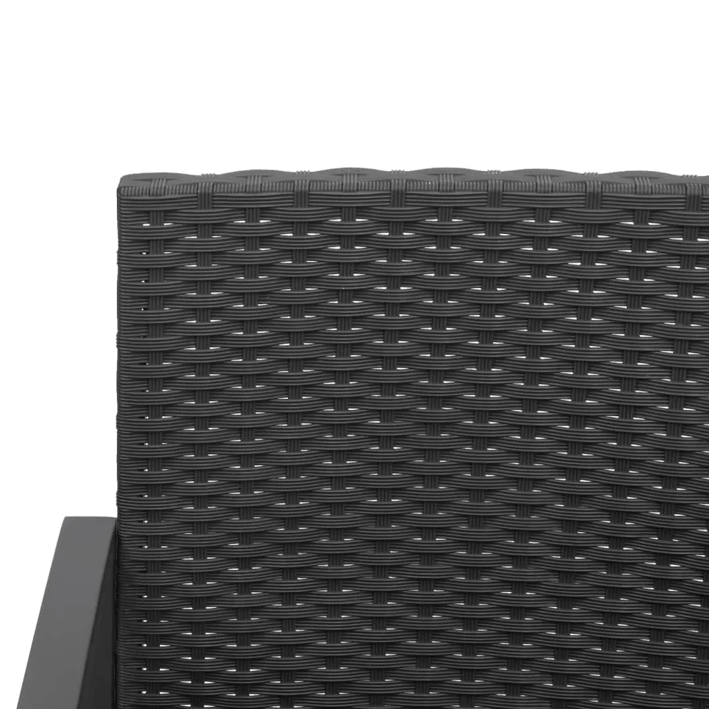 Outdoor Bench 2-Seater Bench with Cushions for Porch Deck PP Rattan
