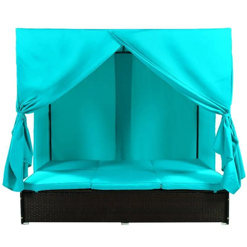 Outdoor Patio Wicker Sunbed Daybed
