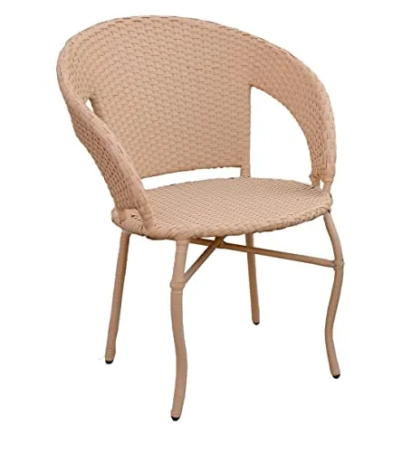 OUTLIVING Patio Seating Chair and Table Set of 5 p'cs Outdoor Furniture Garden Patio Seating Set 4 Chairs & 1 Table Balcony Furniture Coffee Table Sets (Light Brown)