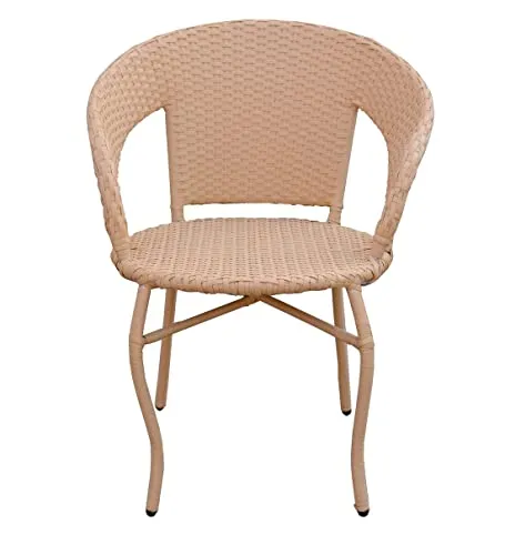 OUTLIVING Patio Seating Chair and Table Set of 5 p'cs Outdoor Furniture Garden Patio Seating Set 4 Chairs & 1 Table Balcony Furniture Coffee Table Sets (Light Brown)