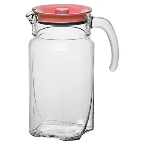 Pasabahce Luna Water Jug with Lid - 1750 ml (Pink Lid)