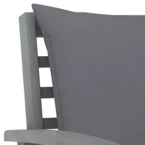 Patio Garden Bench Loveseat with Cushion for Backyard Solid Wood Acacia