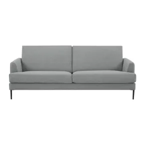 Plush Light Grey 3-Seater Sofa, Scandinavian Style Furniture