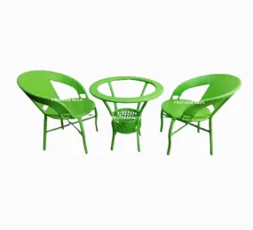 PRATHAM INDIA Beautiful Outdoor Garden Furniture Set for Coffee Table, Balcony Furniture, Office Furniture Patio Seating Set (Standard, Green)