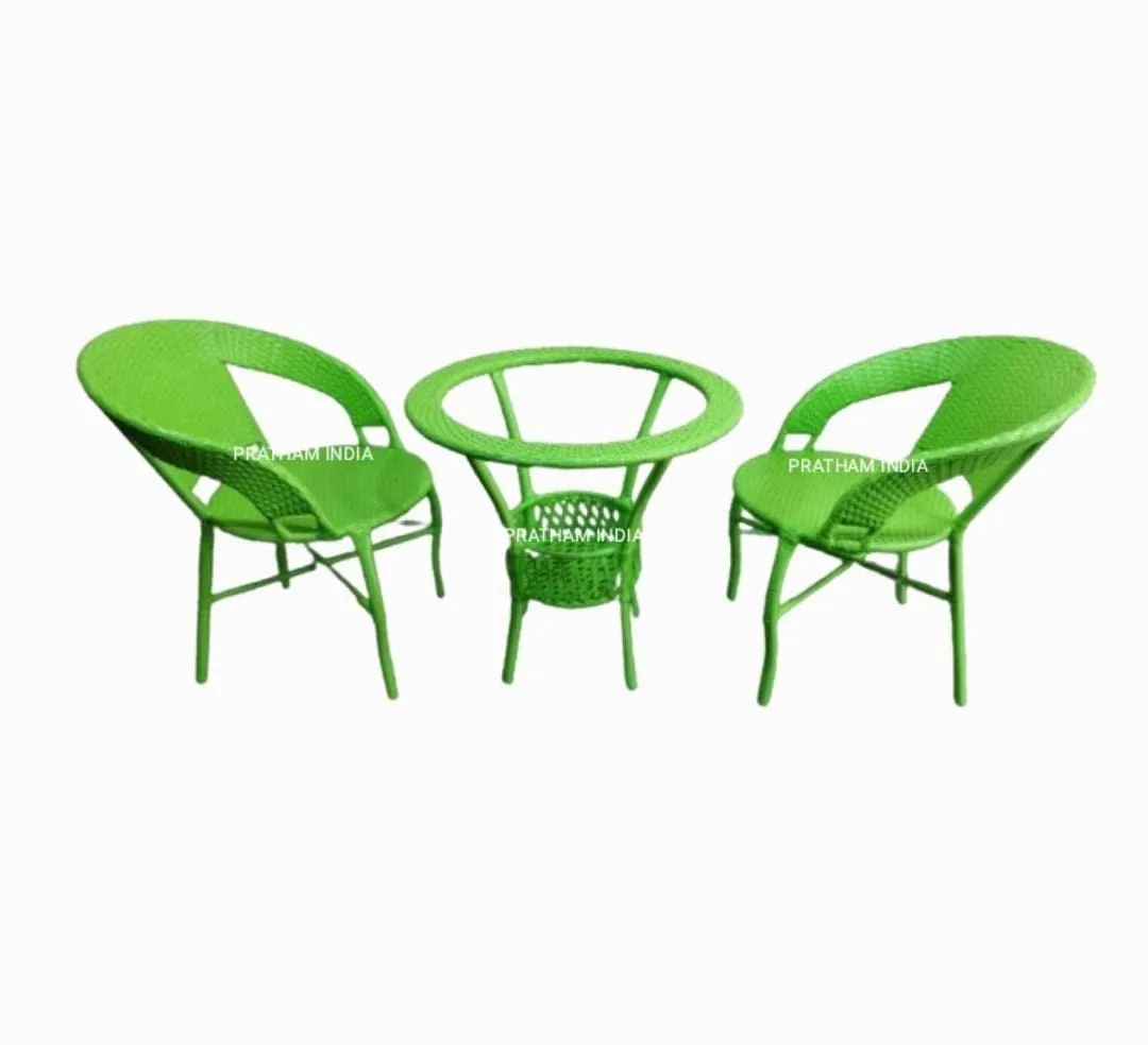 PRATHAM INDIA Beautiful Outdoor Garden Furniture Set for Coffee Table, Balcony Furniture, Office Furniture Patio Seating Set (Standard, Green)